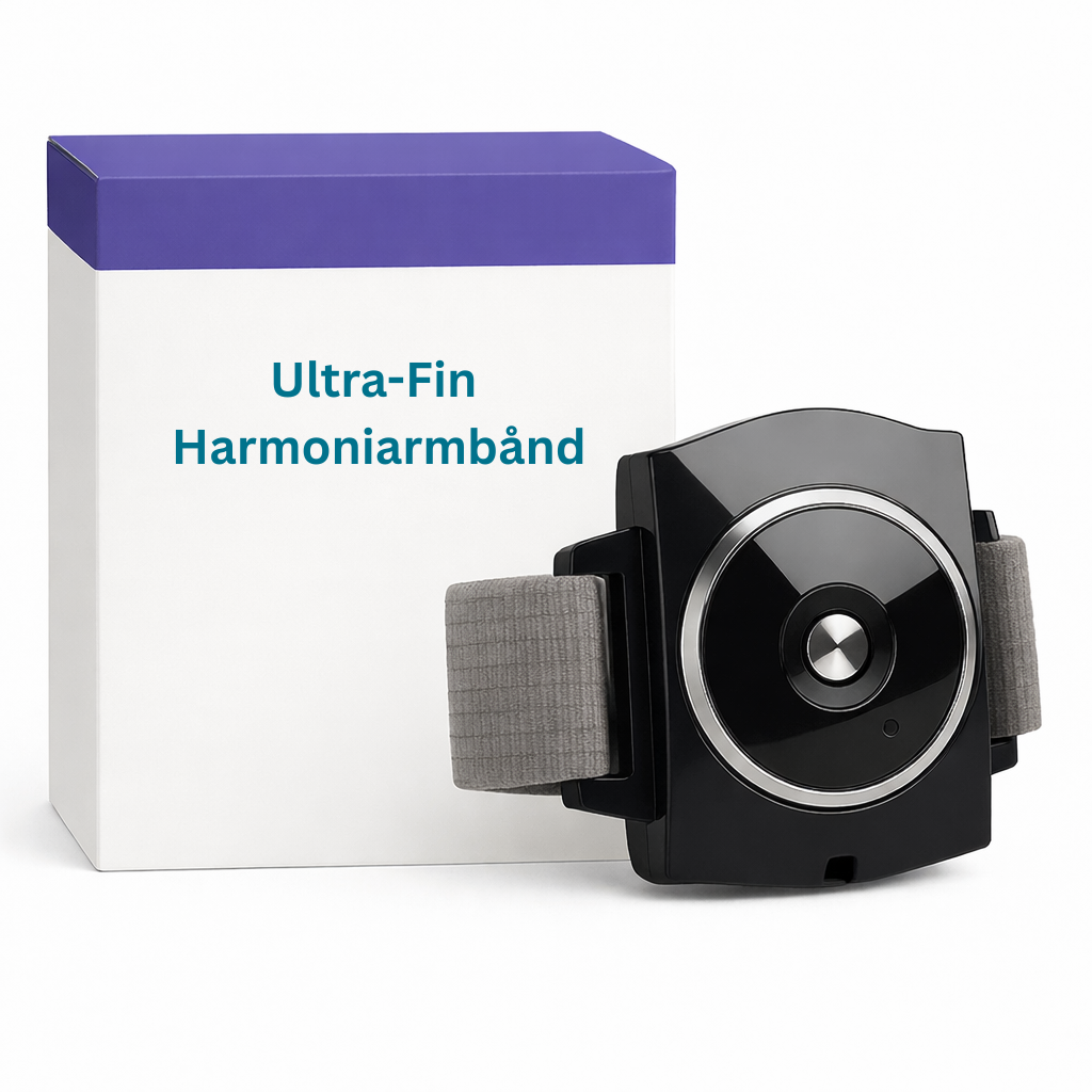 Ultra-Fin Harmoniarmbånd med kompakt design for roligere netter og bedre søvnkvalitet.