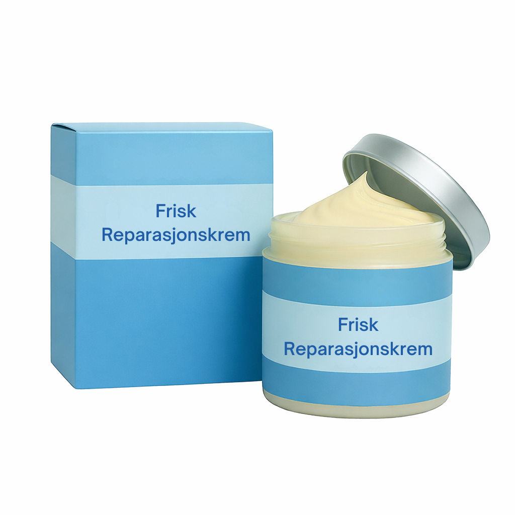 Frisk Reparasjonskrem krem med boks, perfekt for daglig skjønnhetsrutine og myk hud.