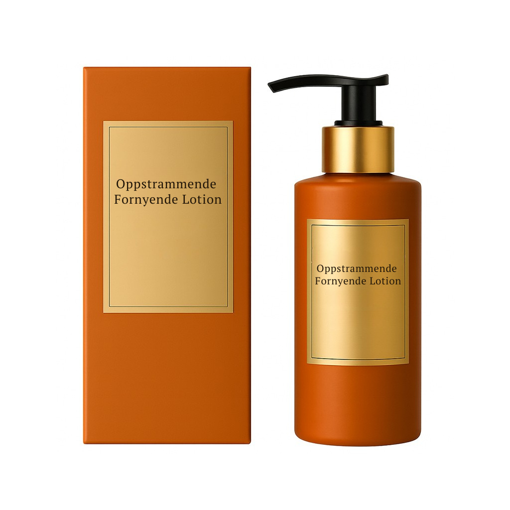Oppstrammende Fornyende Lotion i en elegant flaske og emballasje for daglig hudpleie.