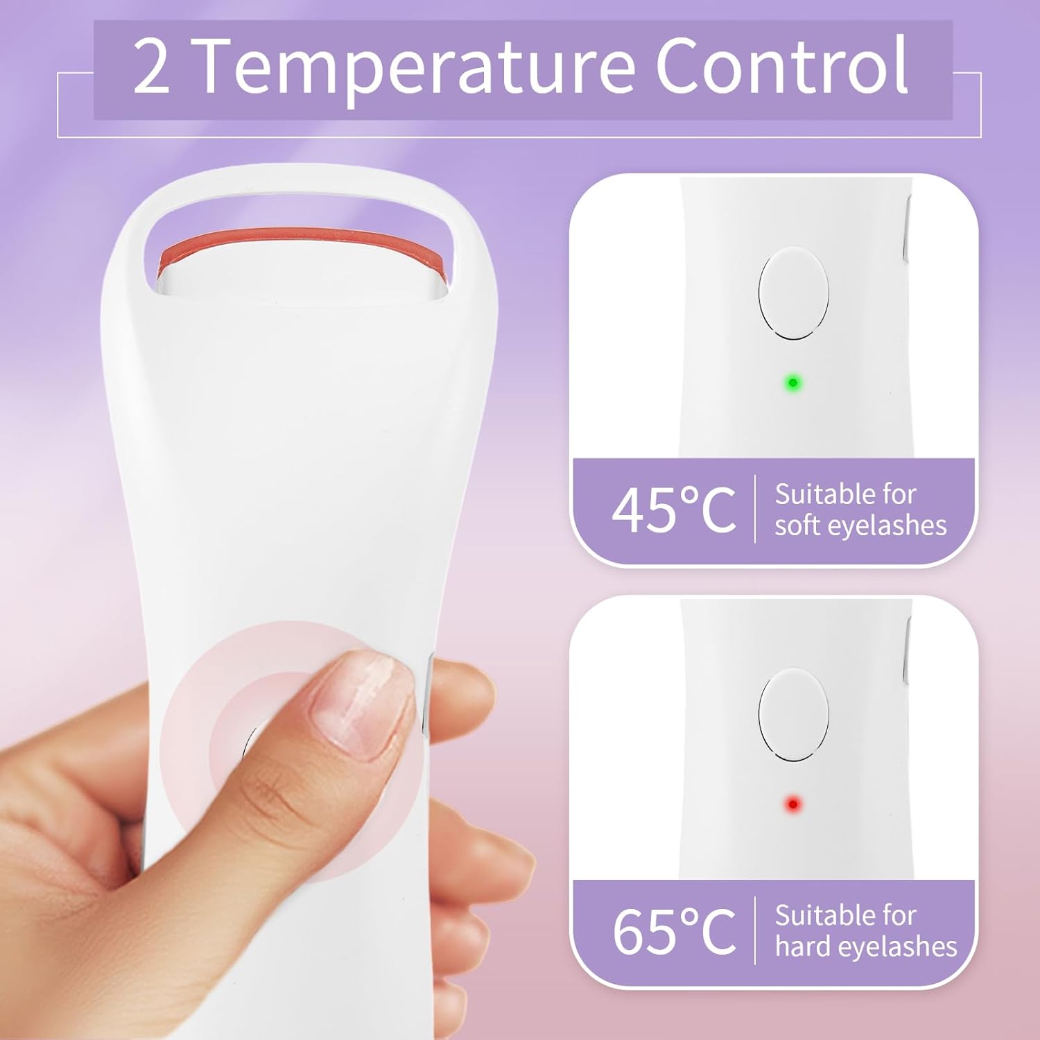 RenLys Elektrisk Vippevarmer med 2 temperaturkontroller for myke og harde vipper