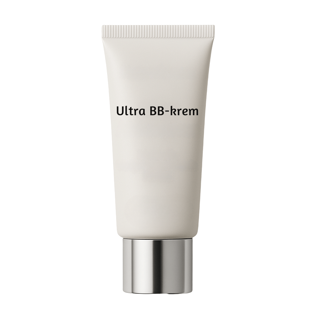 Ultra BB-krem tube for enhancing skin's texture and natural glow, offering a smooth and refined finish.