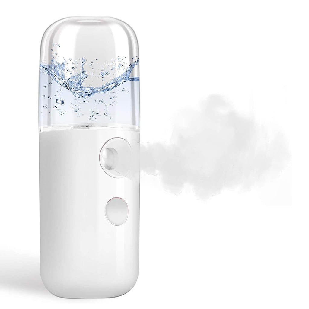 Renlys – Oppladbar Ansiktsdamper mist spray device with water and vapor release for facial treatment.