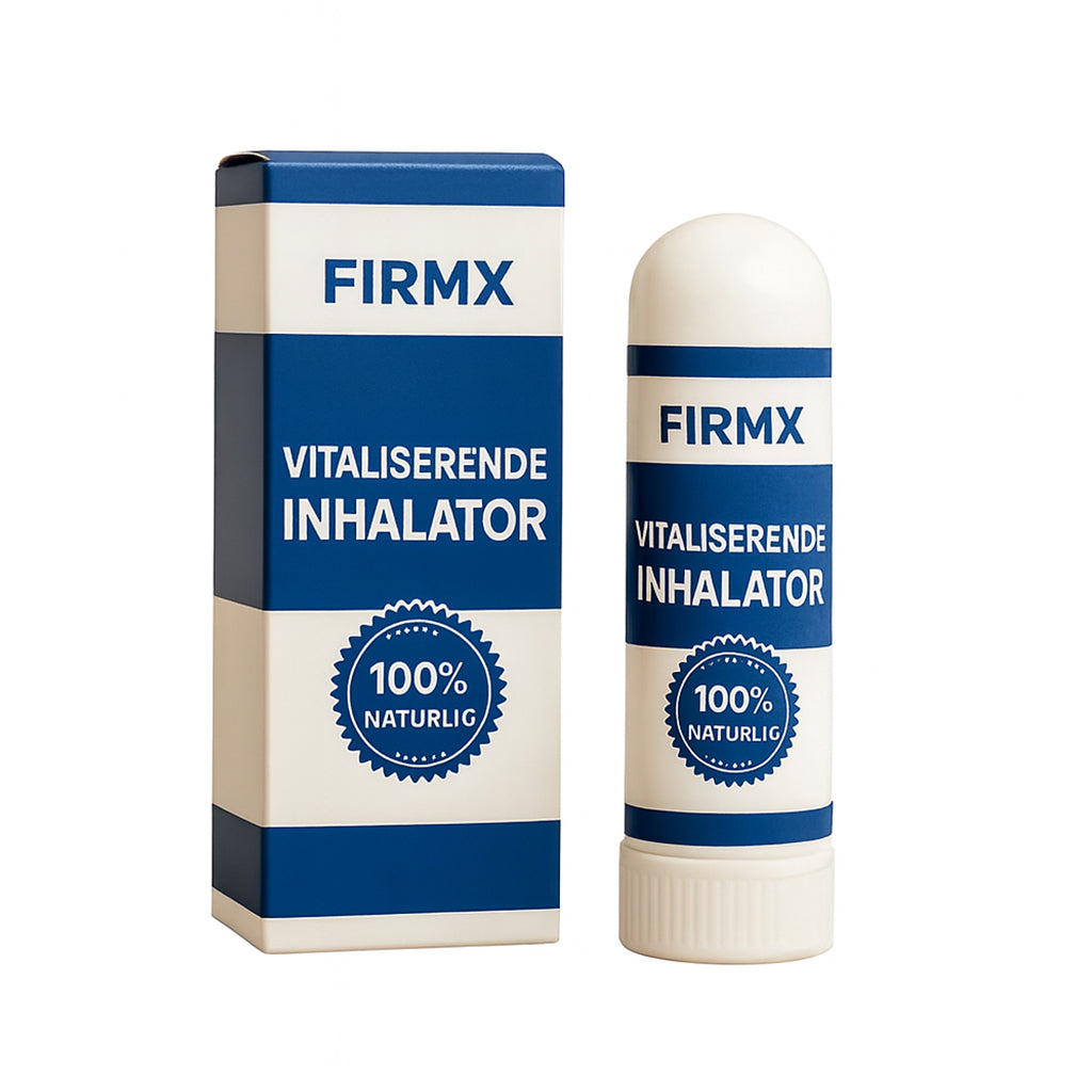Vitaliserende inhalator from FirmX with natural formula for relaxation and well-being.